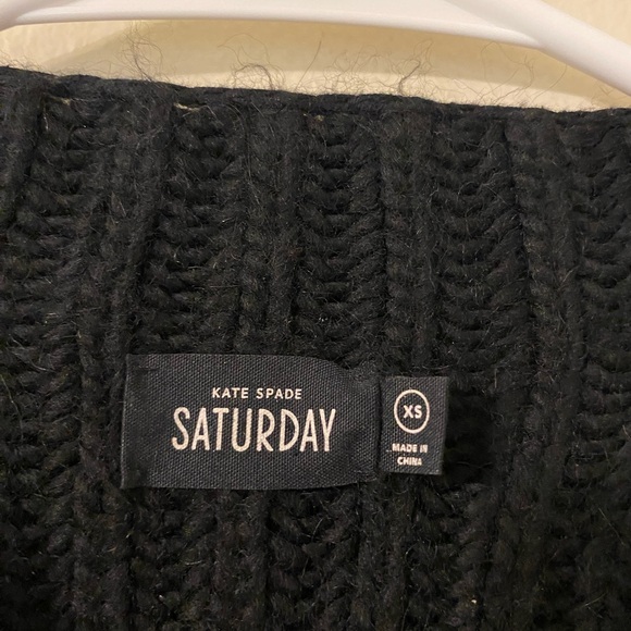 Kate Spade Saturday Black Mock Neck Ribbed Sweater Size XS - Picture 2 of 3